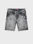 Παιδική μαύρη τζιν βερμούδα Energiers για αγόρι με σκισίματα και ξεβάμματα

