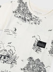 Παιδική λευκή μπλούζα Energiers με tropical print και τσεπάκι