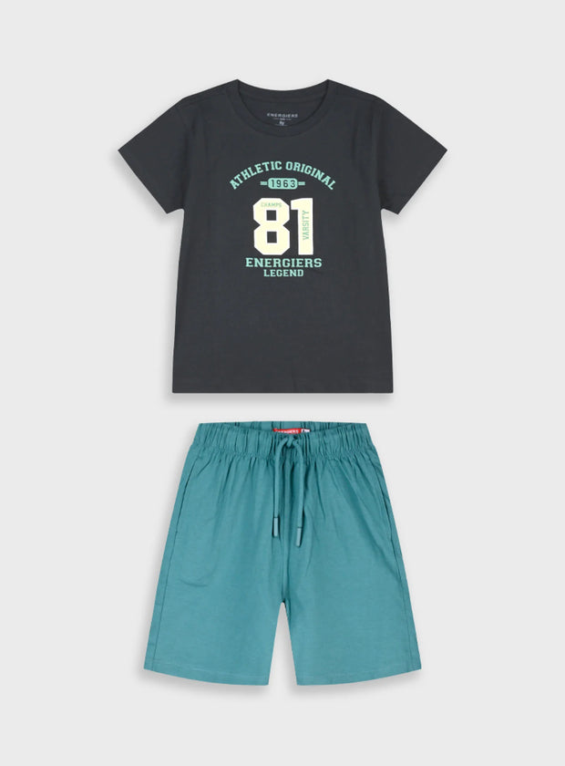 Παιδικό σετ Energiers αγόρι μαύρο Athletic 81 με βεραμάν σορτσάκι