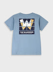 Παιδική σιέλ κοντομάνικη μπλούζα Energiers για αγόρι με τύπωμα The Wanderer μπροστά και πίσω