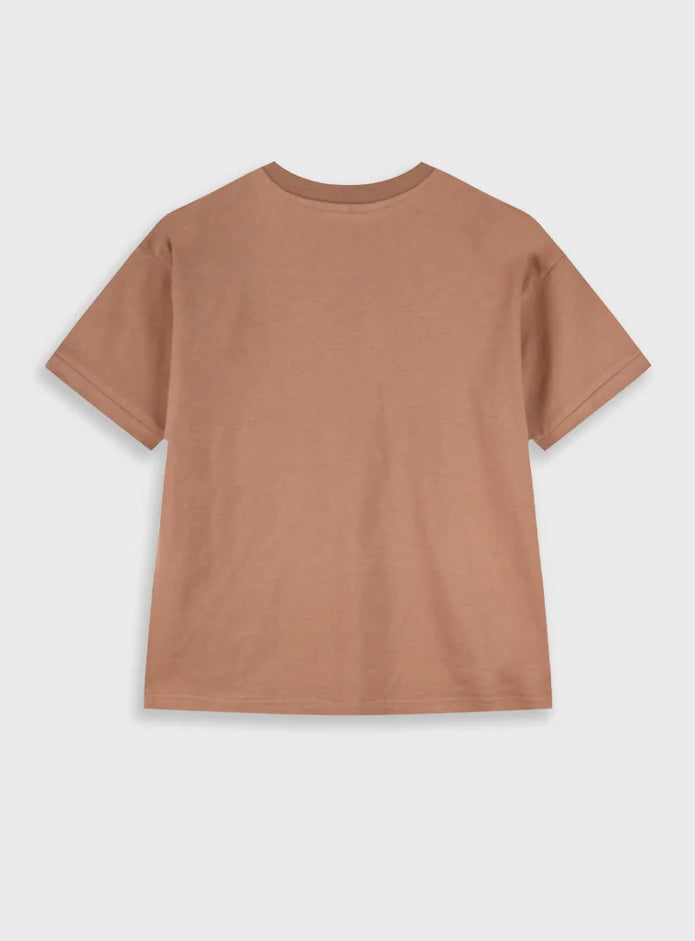 Energiers παιδικό κοντομάνικο t-shirt αγοριού σοκολατί με μπλε τσέπη Focus On New Goals