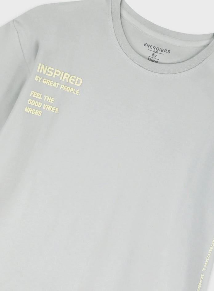 Energiers παιδικό γκρι t-shirt με τύπωμα Inspired και κοντά μανίκια