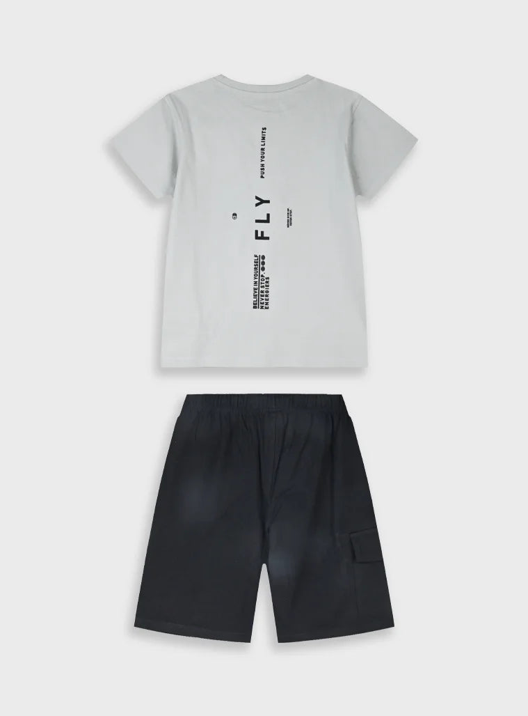 παιδικό σετ αγοριού με μπλούζα μέντα και μπλε σορτσάκι Energiers

παιδική μπλούζα μέντα με print FLY Energiers

παιδικό σορτσάκι μπλε με λάστιχο και τσέπη Energiers