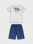 Energiers παιδικό σετ αγοριού με μπλούζα New York και μπλε βερμούδα