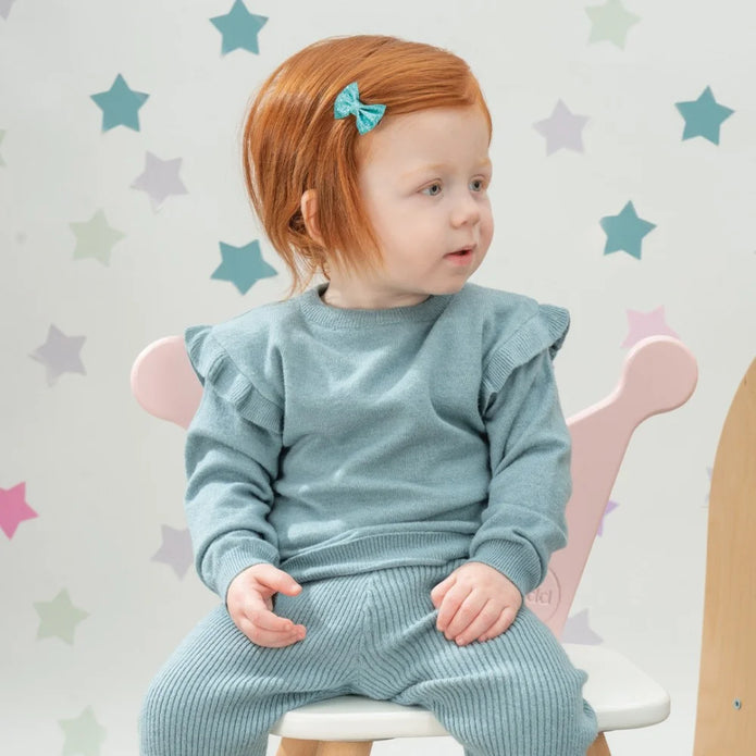 Energies Knitted Children's Set: Blouse with Ruffles and Leggings