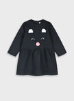 Βρεφικό φόρεμα Energiers μαύρο με φατσούλα και ροζ μυτούλα