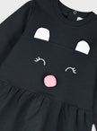 Βρεφικό φόρεμα Energiers μαύρο με φατσούλα και ροζ μυτούλα