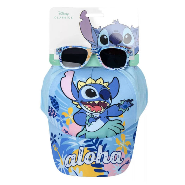 Παιδικό σετ Disney Lilo & Stitch με καπέλο και γυαλιά ηλίου UV400 για αγόρια και κορίτσια

