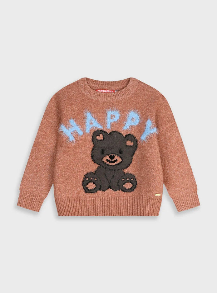 Παιδικό κοριτσίστικο πουλόβερ Energiers Coral Gold με αρκουδάκι – λεπτομέρεια μπροστινής όψης

Παιδικό πουλόβερ Energiers Coral Gold – πίσω όψη

Παιδικό πουλόβερ Energiers Coral Gold με fluffy λέξη HAPPY και αρκουδάκι – μπροστινή όψη

Κορίτσι φοράει το πουλόβερ Energiers Coral Gold με αρκουδάκι – lifestyle φωτογραφία