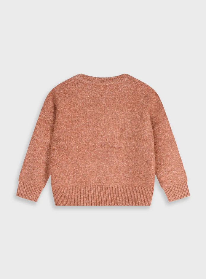 Παιδικό κοριτσίστικο πουλόβερ Energiers Coral Gold με αρκουδάκι – λεπτομέρεια μπροστινής όψης

Παιδικό πουλόβερ Energiers Coral Gold – πίσω όψη

Παιδικό πουλόβερ Energiers Coral Gold με fluffy λέξη HAPPY και αρκουδάκι – μπροστινή όψη

Κορίτσι φοράει το πουλόβερ Energiers Coral Gold με αρκουδάκι – lifestyle φωτογραφία