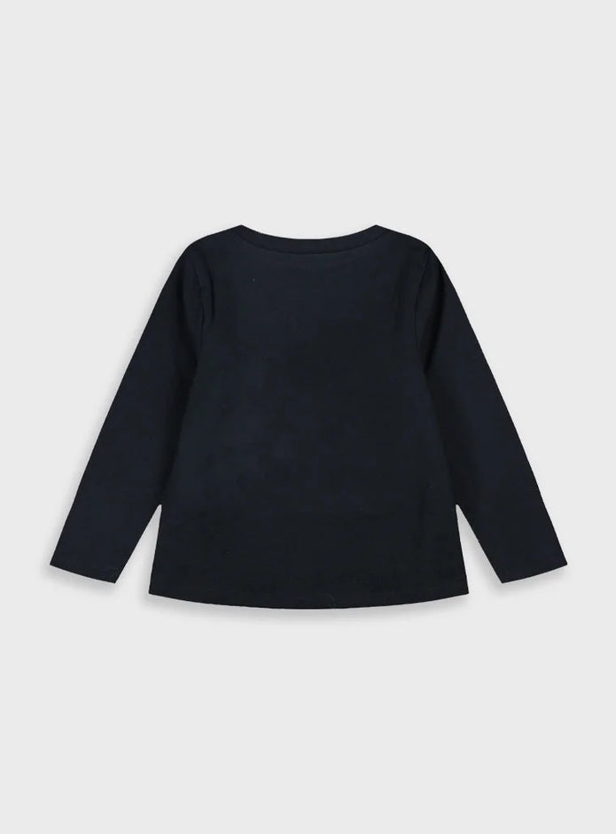 Παιδική μακρυμάνικη μπλούζα Energiers σε μαύρη απόχρωση (πίσω όψη).