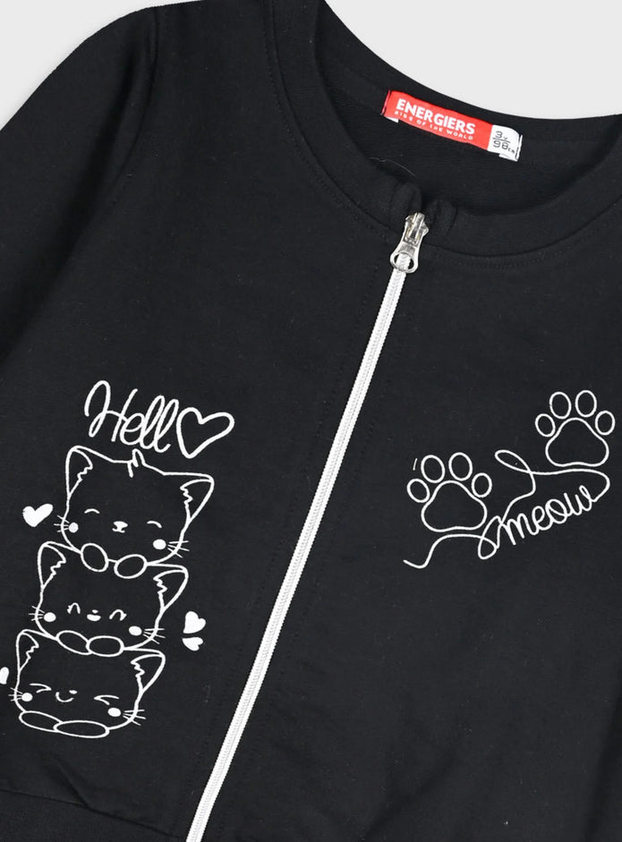 Πίσω όψη σετ φόρμας Energiers σε μαύρη απόχρωση για κορίτσια