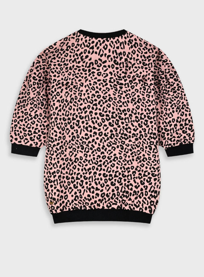 Πίσω όψη ροζ παιδικού φορέματος Energiers με animal print