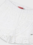 παιδικό σορτσάκι Energiers με δαντέλα broderie και βολάν σε λευκό ή κίτρινο χρώμα
