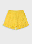 παιδικό σορτσάκι Energiers με δαντέλα broderie και βολάν σε λευκό ή κίτρινο χρώμα