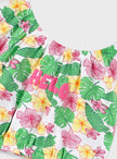 Σετ Energiers κοριτσίστικο με μπλούζα off shoulder tropical και ροζ σορτσάκι

