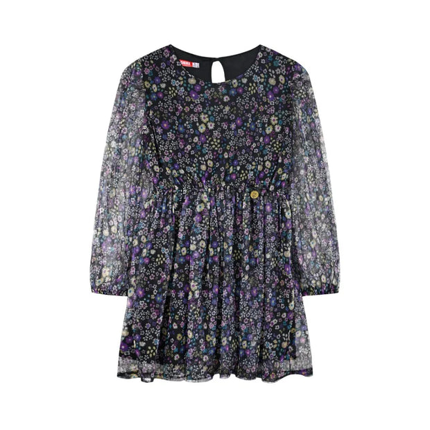 Energiers Παιδικό Φόρεμα με Διάφανα Μανίκια και Λουλουδάτο Μοτίβο