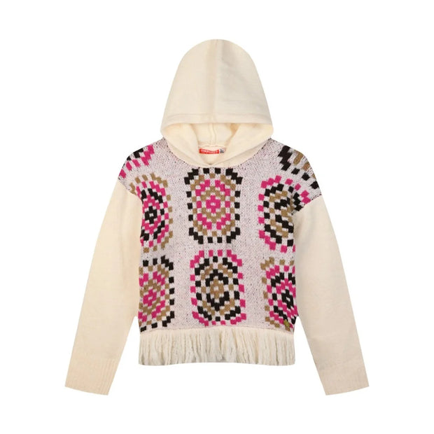 Energies Παιδικό Πλεκτό Μπλουζάκι με Κουκούλα και Έντονα Μοτίβα