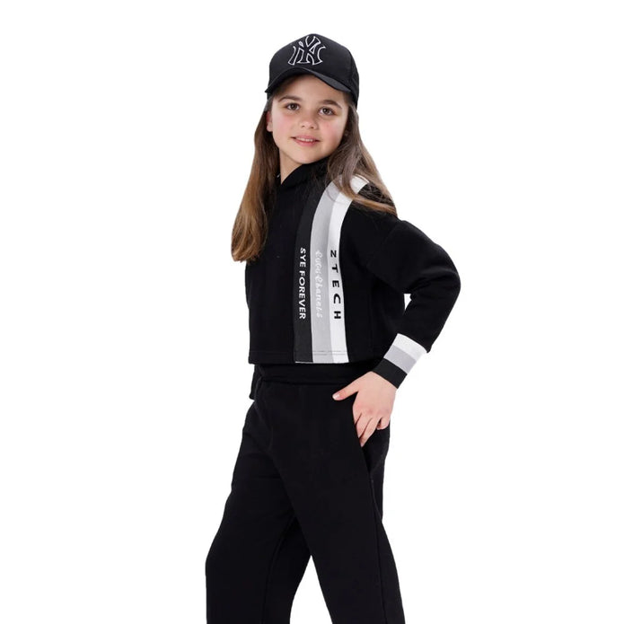 Energiers Kids Tracksuit Set with Short Hoodie &amp; Wide Leg Pants