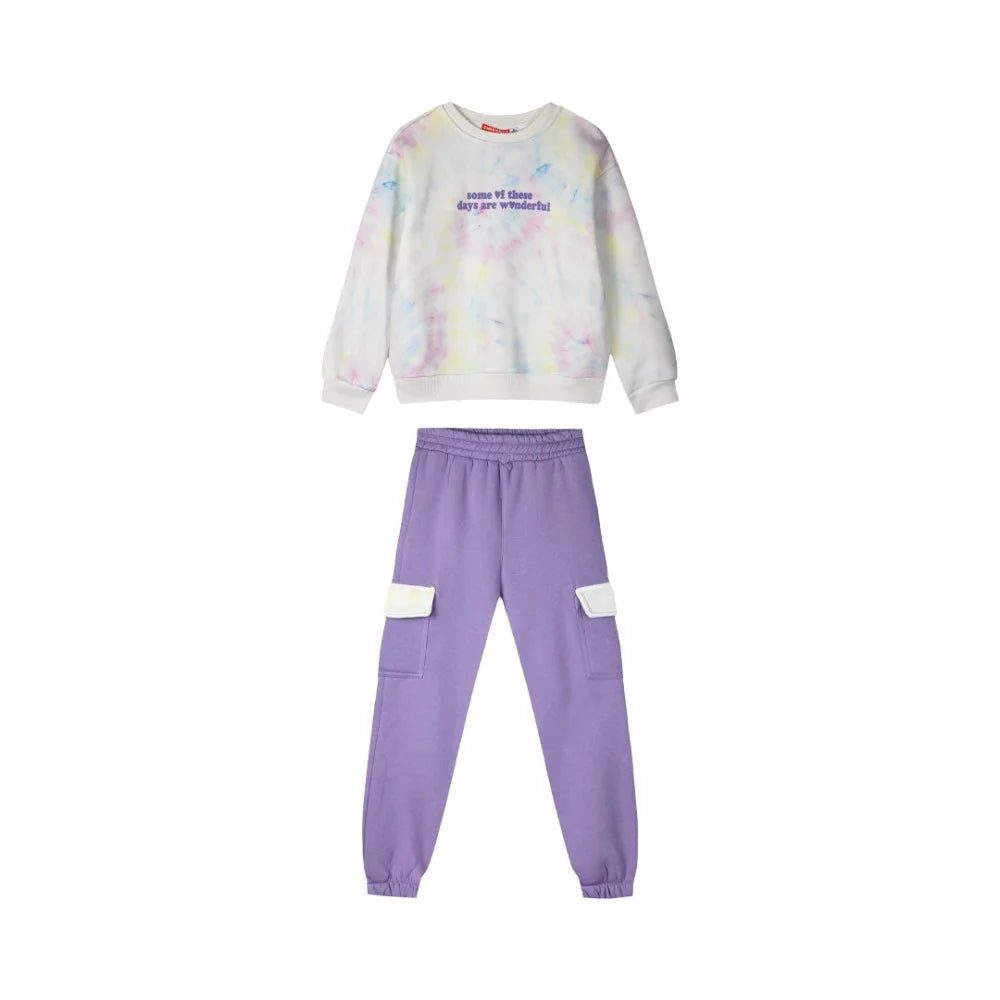 Energiers Kids Tie-Dye Tracksuit Set with Message & Cargo Pants