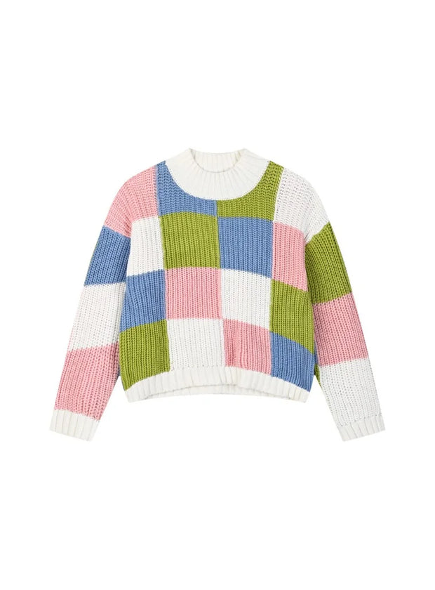 Energies Παιδικό Πλεκτό Πουλόβερ Καρό Πολύχρωμο