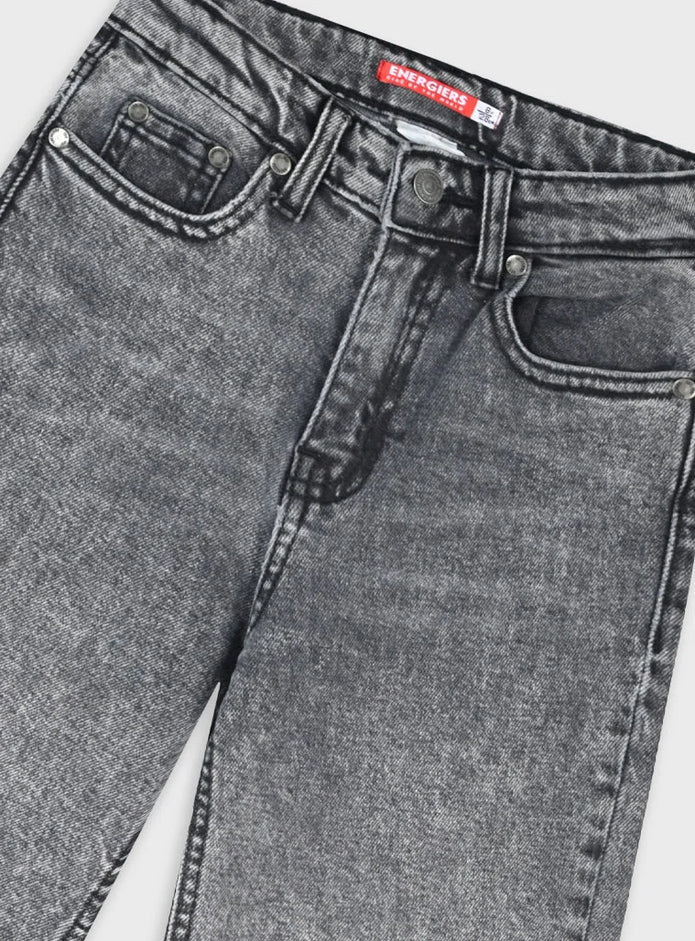 Παιδικό τζιν παντελόνι Energiers με στρασ σε ανθρακί χρώμα – μπροστινή όψη