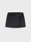 τζιν φούστα-σορτς Energiers μαύρη με αγκράφα και τσέπες