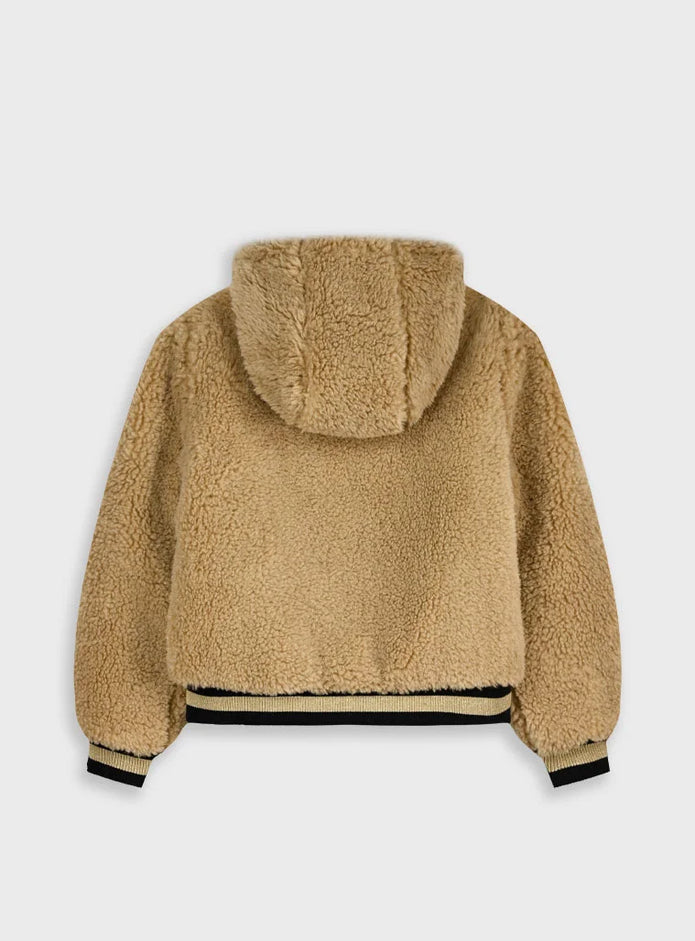 πίσω όψη παιδικού shearling μπουφάν Energiers με κουκούλα