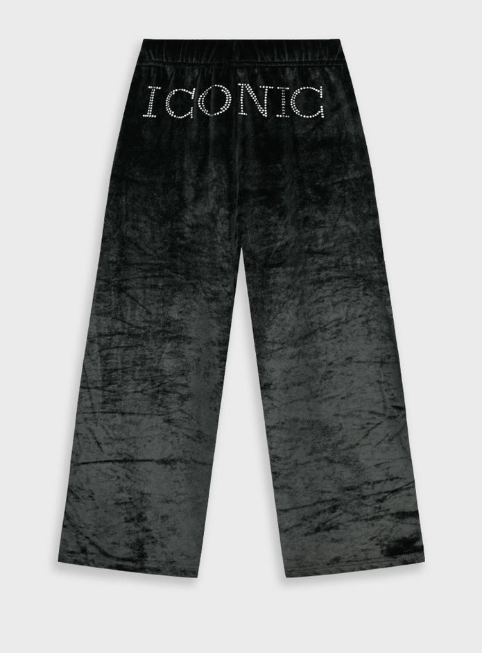 Energiers κοριτσίστικο βελούδινο παντελόνι μαύρο με στρας ICONIC,