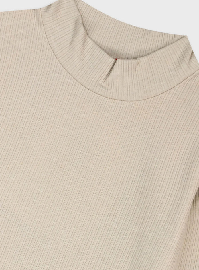 Παιδική ριμπ μπλούζα Energiers σε μπεζ χρώμα με μακρύ μανίκι και ζιβάγκο λαιμόκοψη