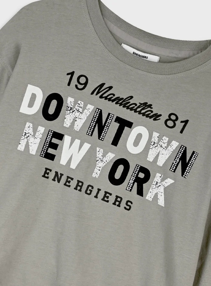 Energiers παιδικό σετ γκρι φούτερ Downtown New York με μαύρο κολάν