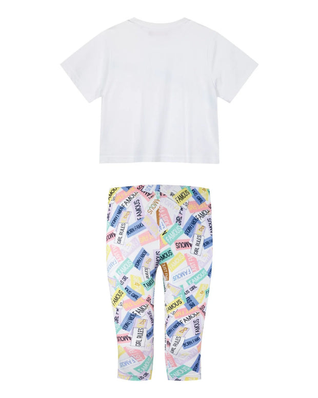 Energiers Girls' Set: Blouse and Leggings with "Celebrities" Print