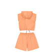 Energiers Kids' Sleeveless Hoodie and Shorts Set in Orange Color