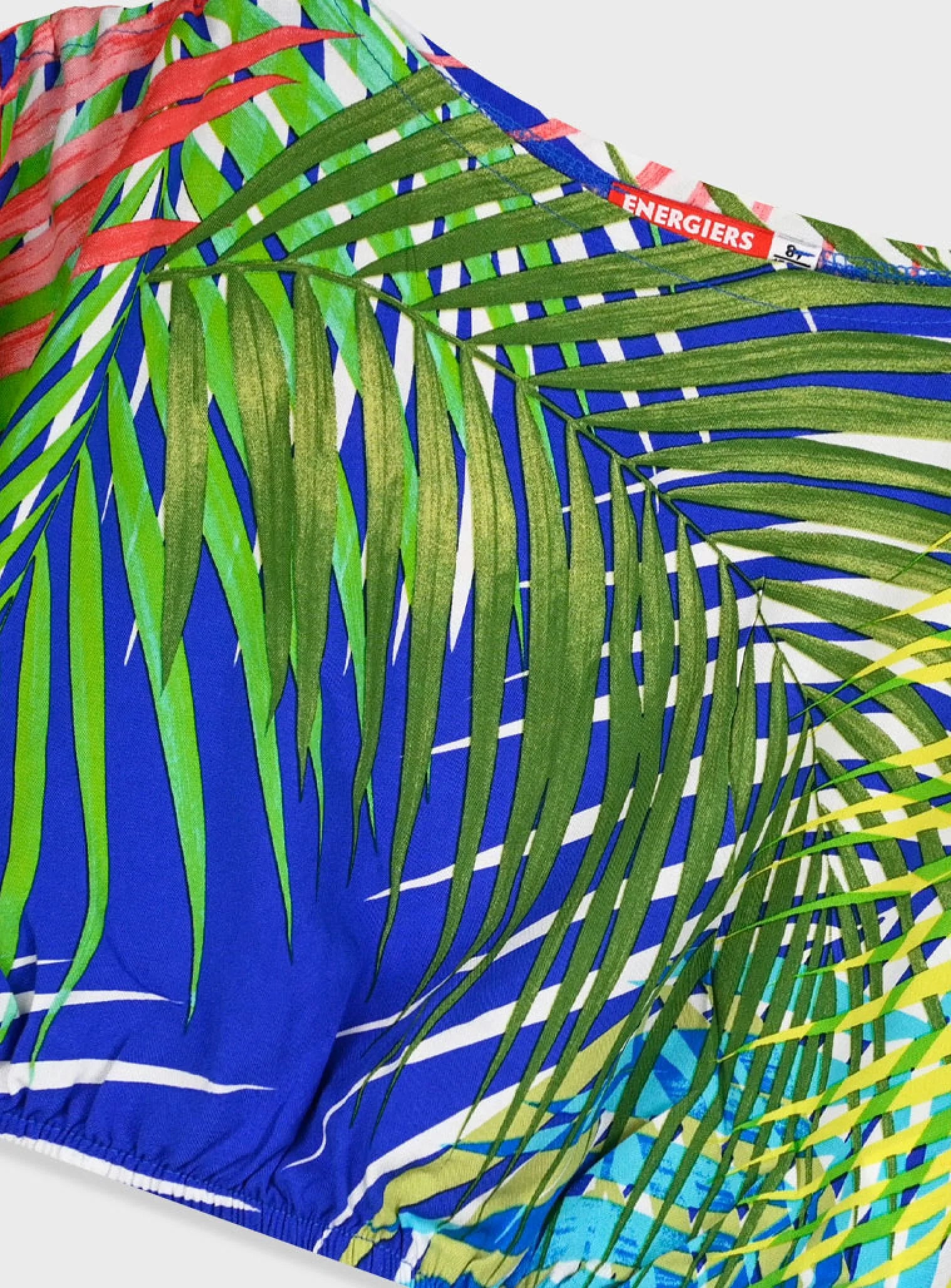Παιδικό σετ Energiers με tropical μοτίβο, crop top και ασορτί φαρδιά παντελόνα σε έντονα χρώματα