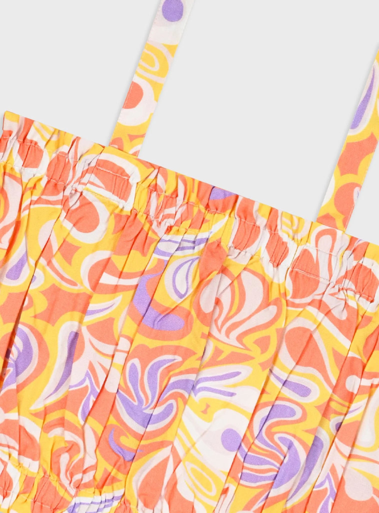 Crop top Energiers με πολύχρωμο swirl μοτίβο και φαρδιές τιράντες