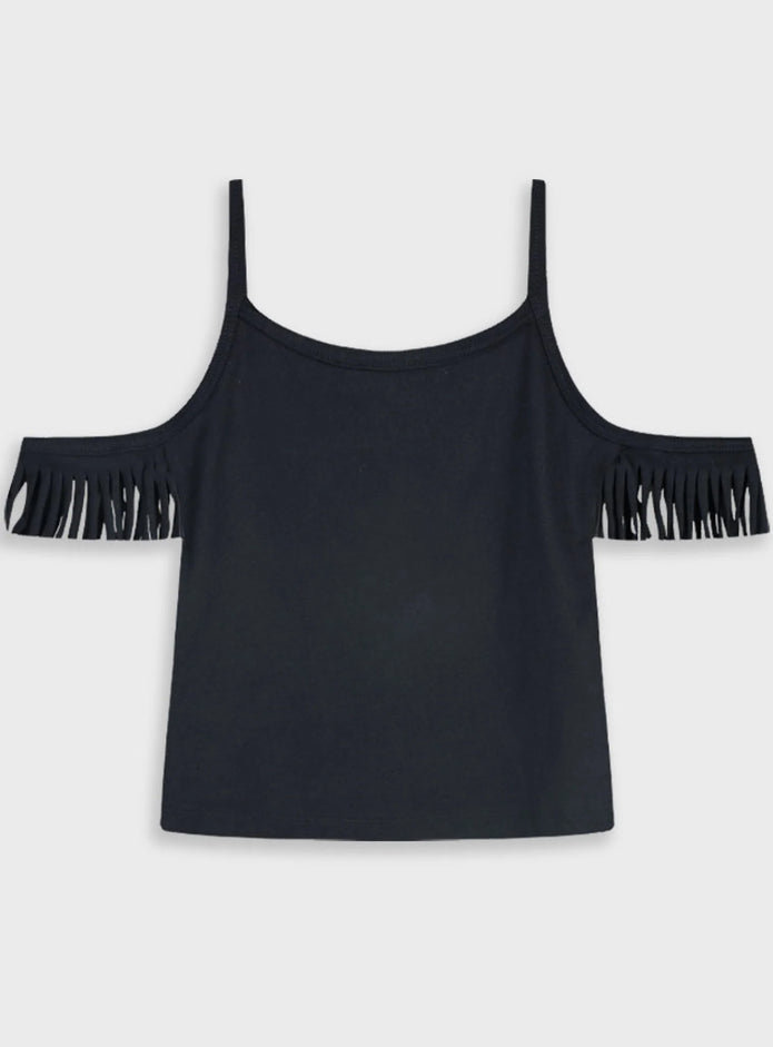 Μαύρο παιδικό τοπ Energiers για κορίτσια με στάμπα 