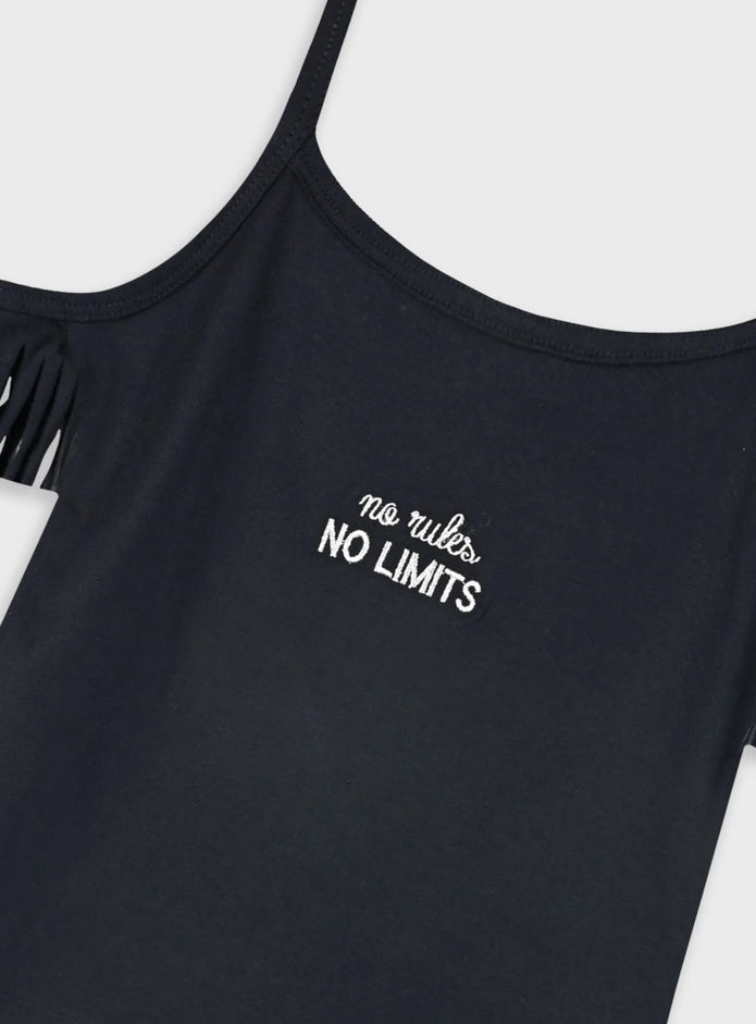 Μαύρο παιδικό τοπ Energiers για κορίτσια με στάμπα 