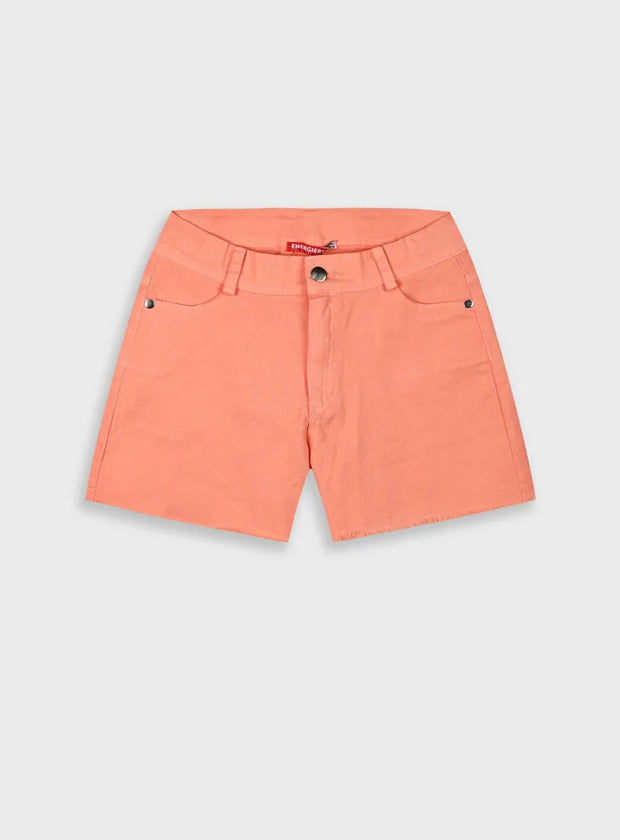 Παιδικό κοριτσίστικο σορτσάκι Energiers σε χρώμα παπάγια με τσέπες και κουμπί

