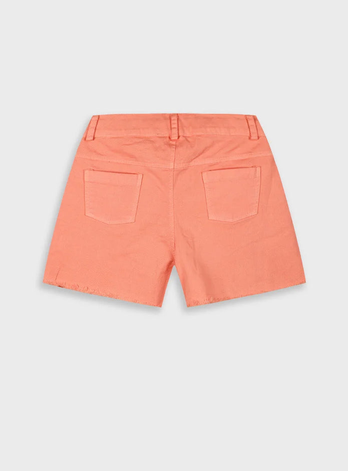 Παιδικό κοριτσίστικο σορτσάκι Energiers σε χρώμα παπάγια με τσέπες και κουμπί

