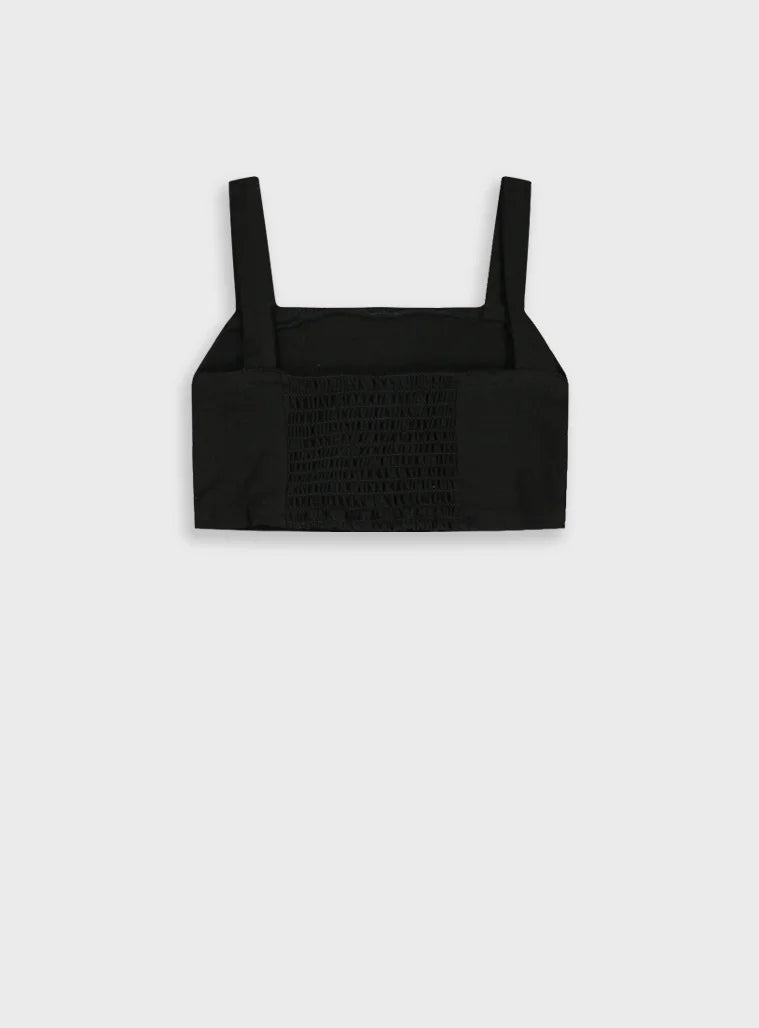 Energiers παιδικό μαύρο crop top με τιράντες για κορίτσι