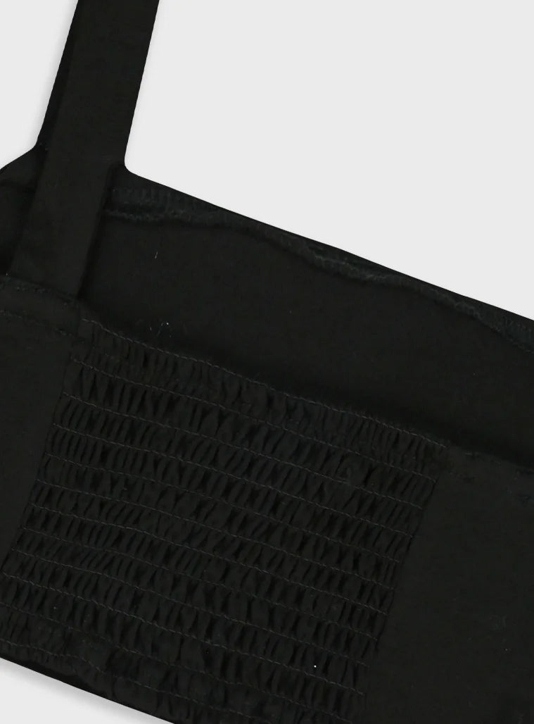 Energiers παιδικό μαύρο crop top με τιράντες για κορίτσι