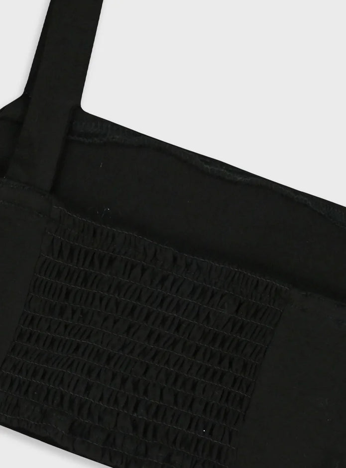 Energiers παιδικό μαύρο crop top με τιράντες για κορίτσι