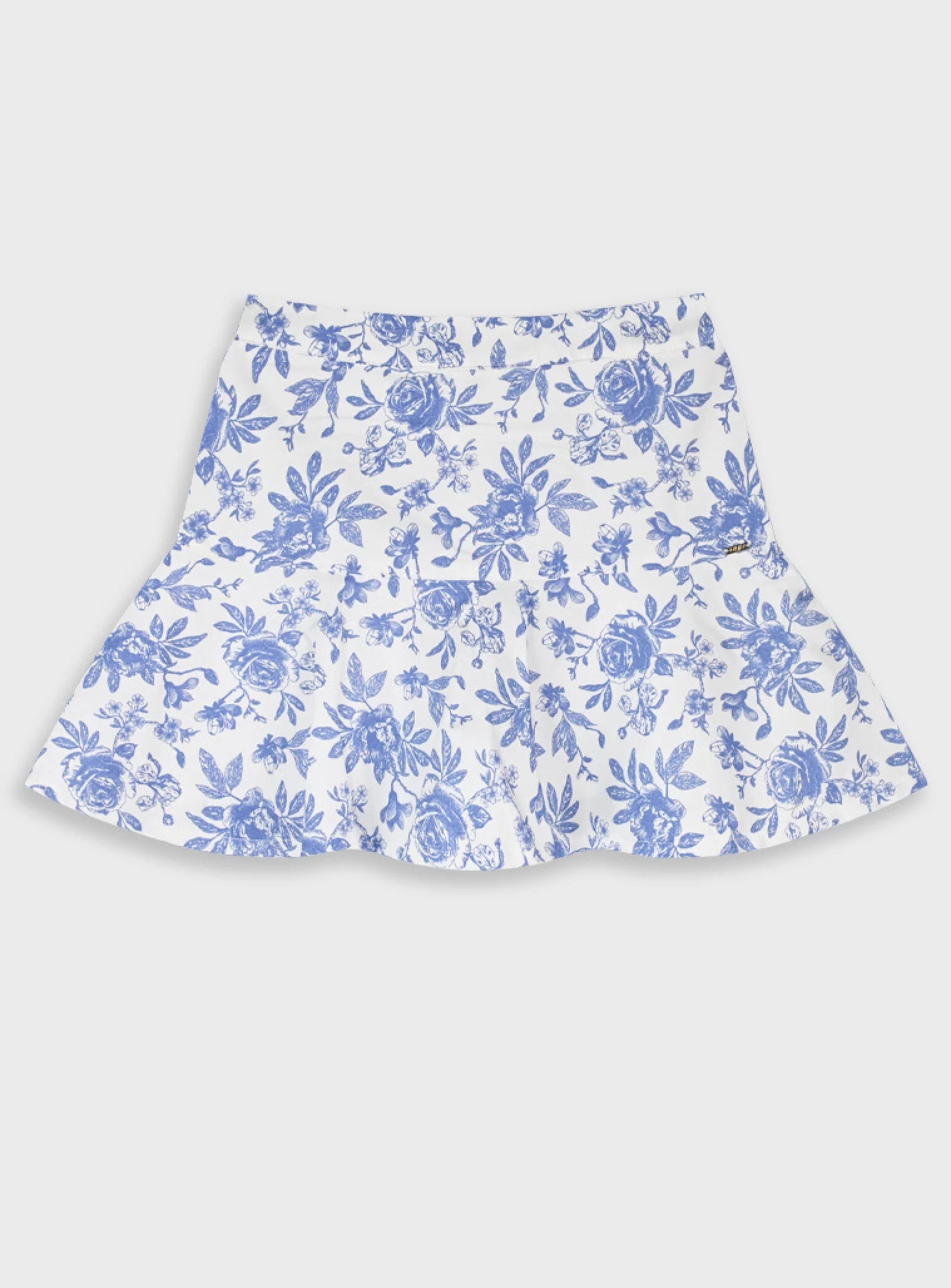 Energiers παιδική φούστα-σορτς λευκή με σιέλ φλοράλ σχέδιο και άνετη εφαρμογή