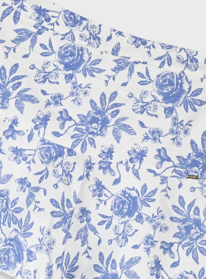 Energiers παιδική φούστα-σορτς λευκή με σιέλ φλοράλ σχέδιο και άνετη εφαρμογή