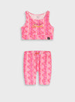 παιδικό σετ Energiers tie dye ροζ crop top και κολάν σορτσάκι 95% βαμβάκι 5% ελαστάνη