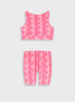 παιδικό σετ Energiers tie dye ροζ crop top και κολάν σορτσάκι 95% βαμβάκι 5% ελαστάνη