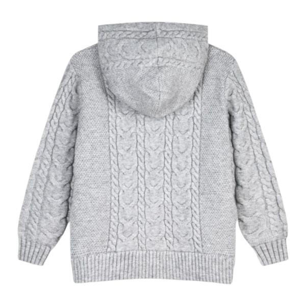 Πίσω όψη παιδικής πλεκτής ζακέτας Energiers με πλέξη πλεξούδα