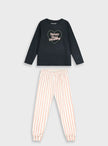 Παιδική πιτζάμα κοριτσιών σετ με μαύρη μπλούζα 
