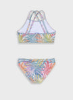Παιδικό μπικίνι Energiers με πολύχρωμα τροπικά φύλλα και glitter παγιέτες
