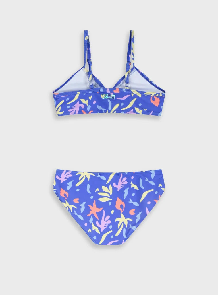 παιδικό μαγιό μπικίνι Energiers μπλε με πολύχρωμο tropical print κορίτσι